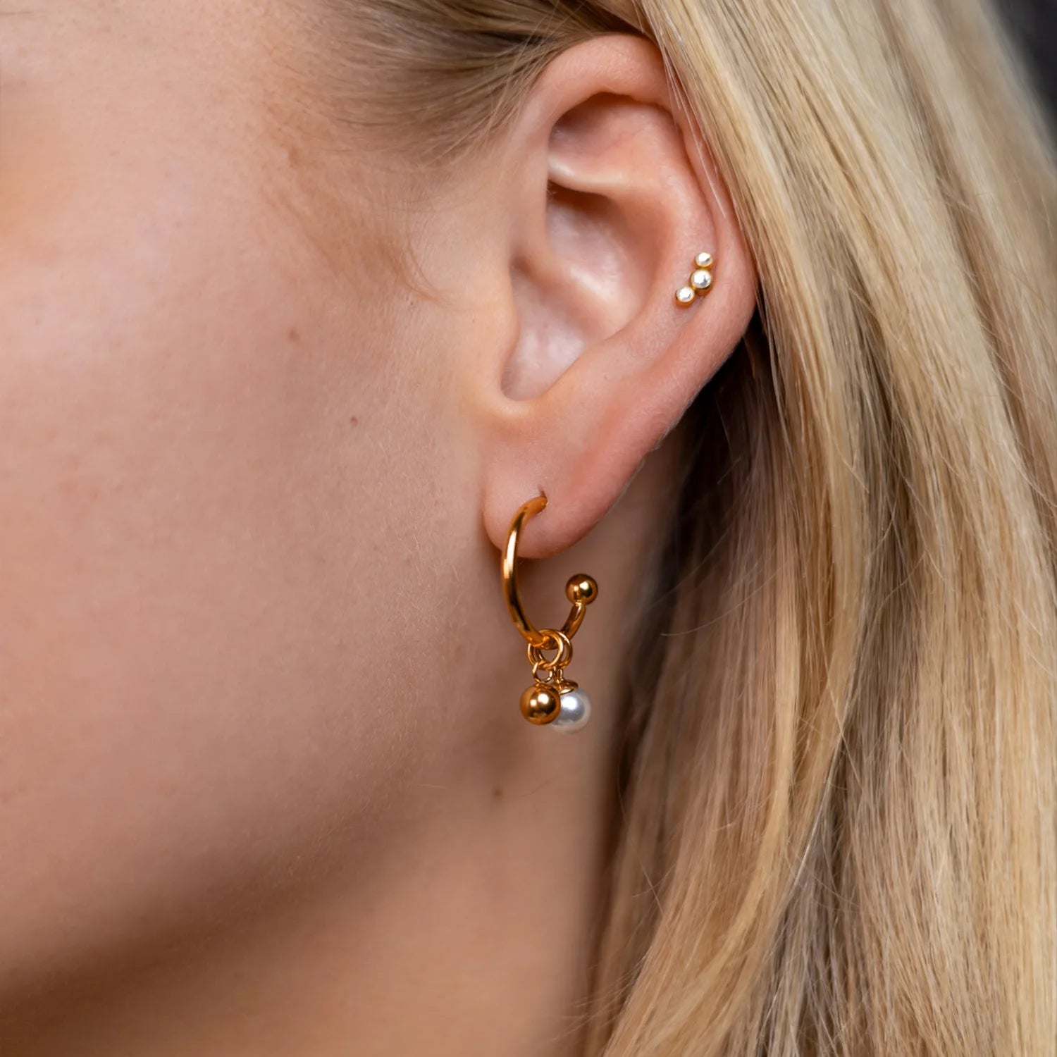 Hoop earrings BULLET | Rose gold