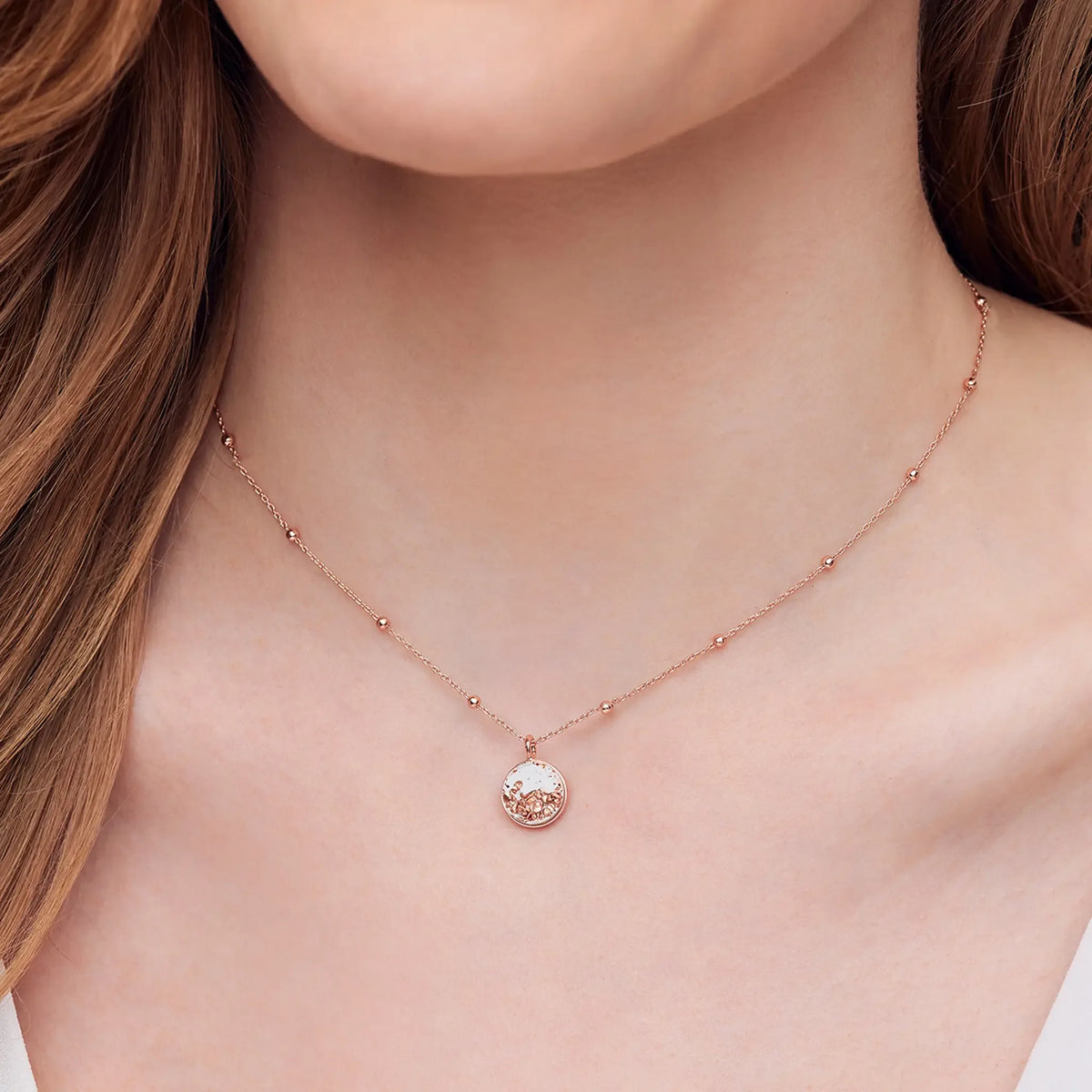 Necklace ELLA | White Rose