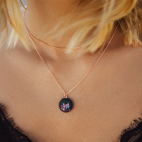 Necklace MARY | Black Crystal Rosé