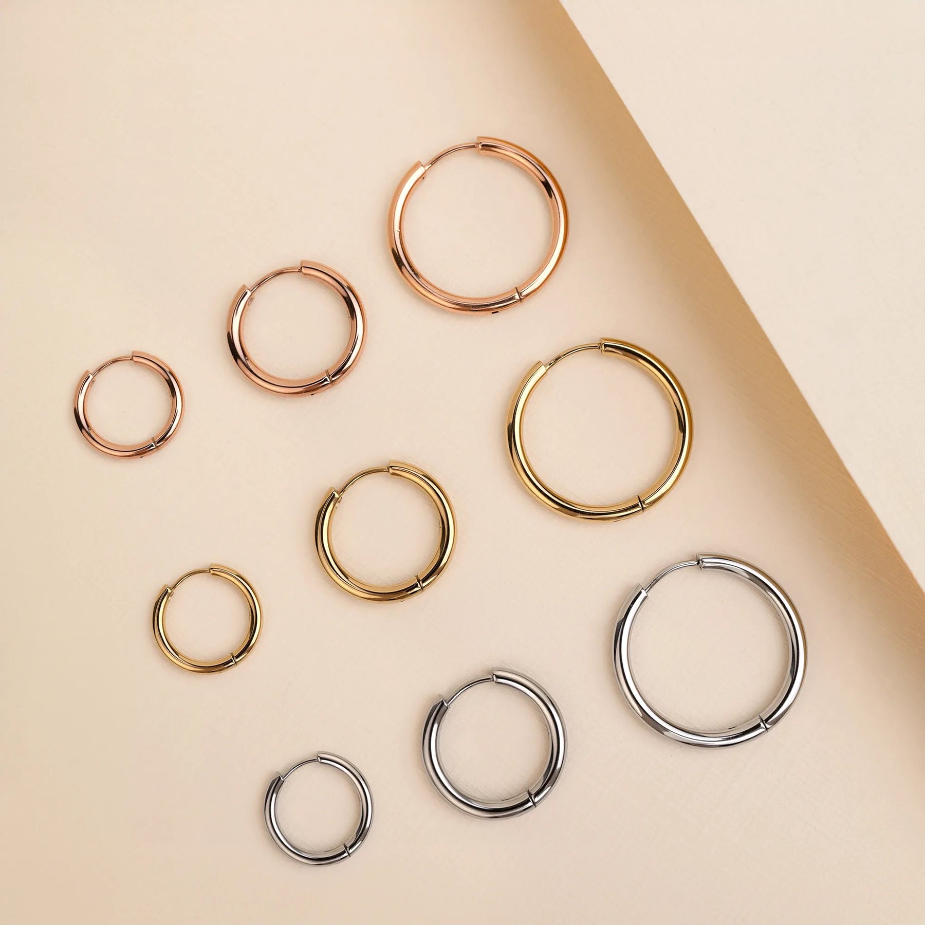 Mix & Match hoop earrings 14mm | Rosegold