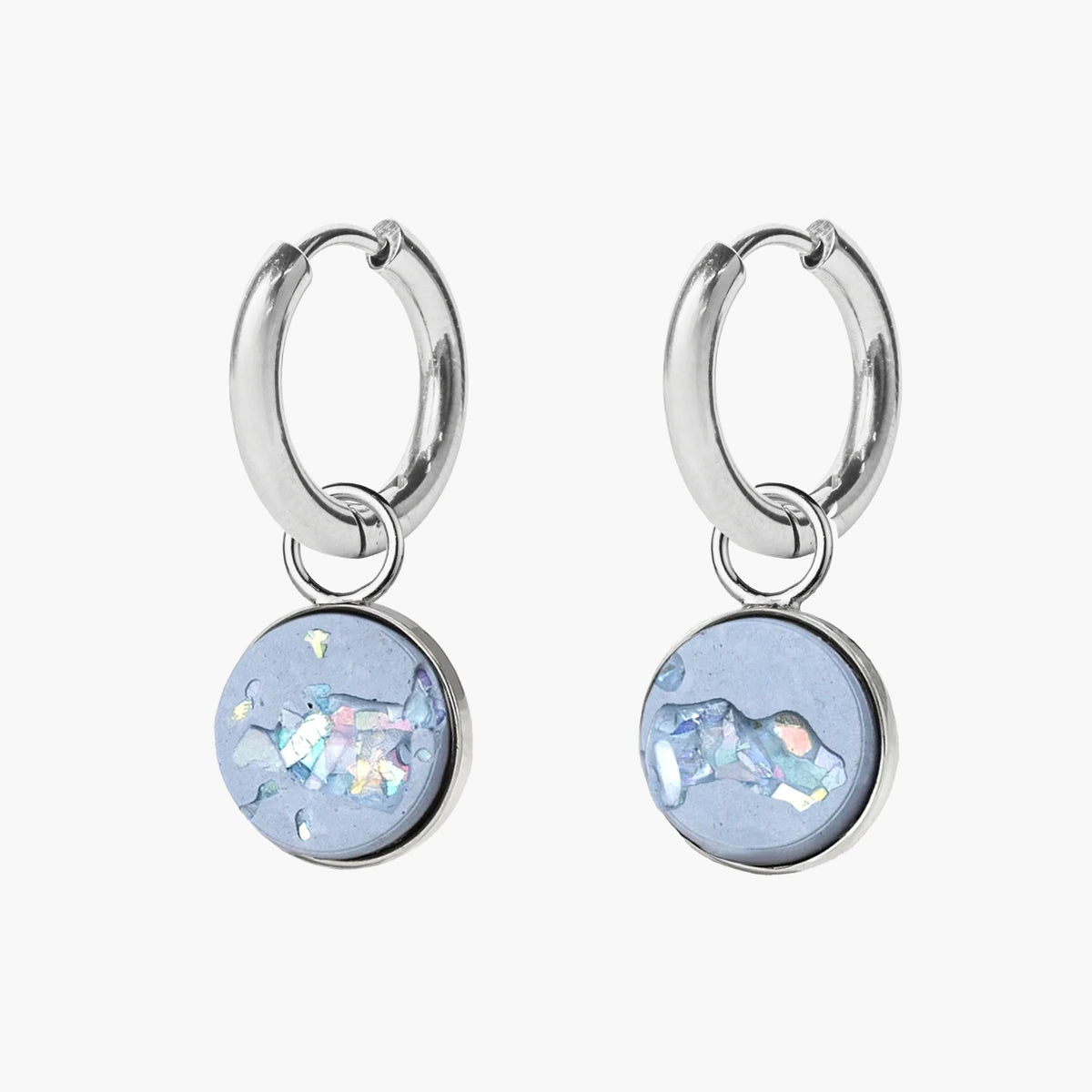 Hoop Earrings AVA | Blue Crystal Silver