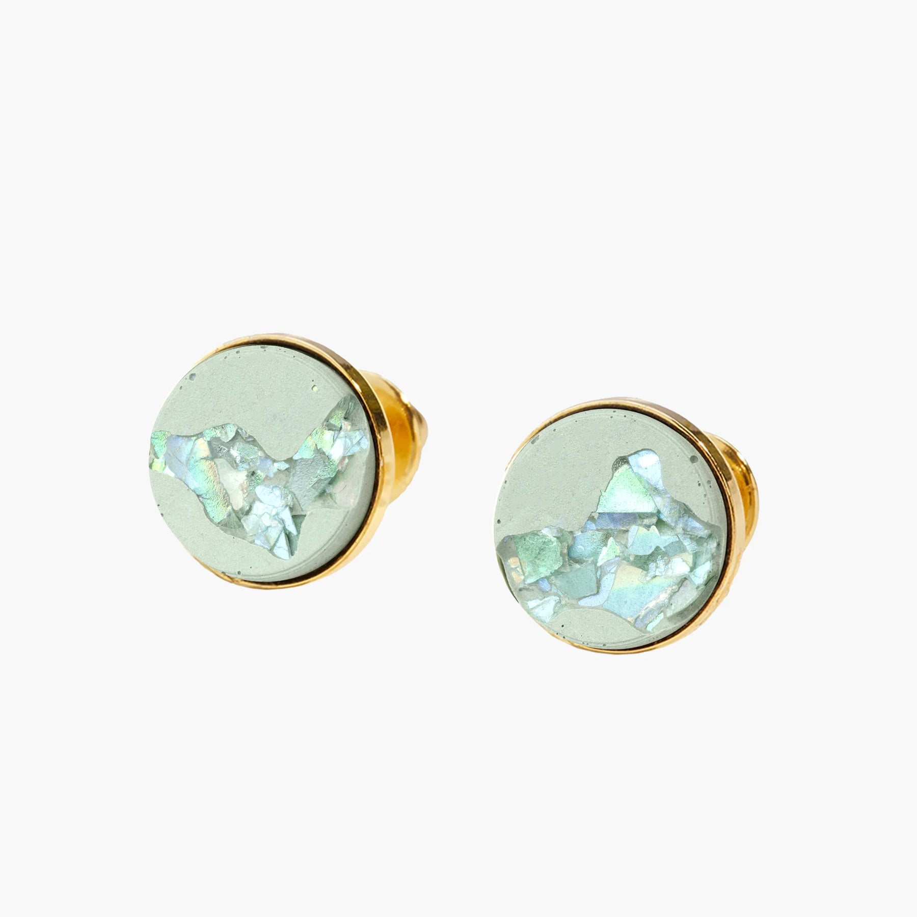 Stud Earrings TARA | Pistachio Crystal Gold