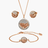 XMAS Deal | Necklace, Bracelet + Free Stud Earrings | Grey Rose