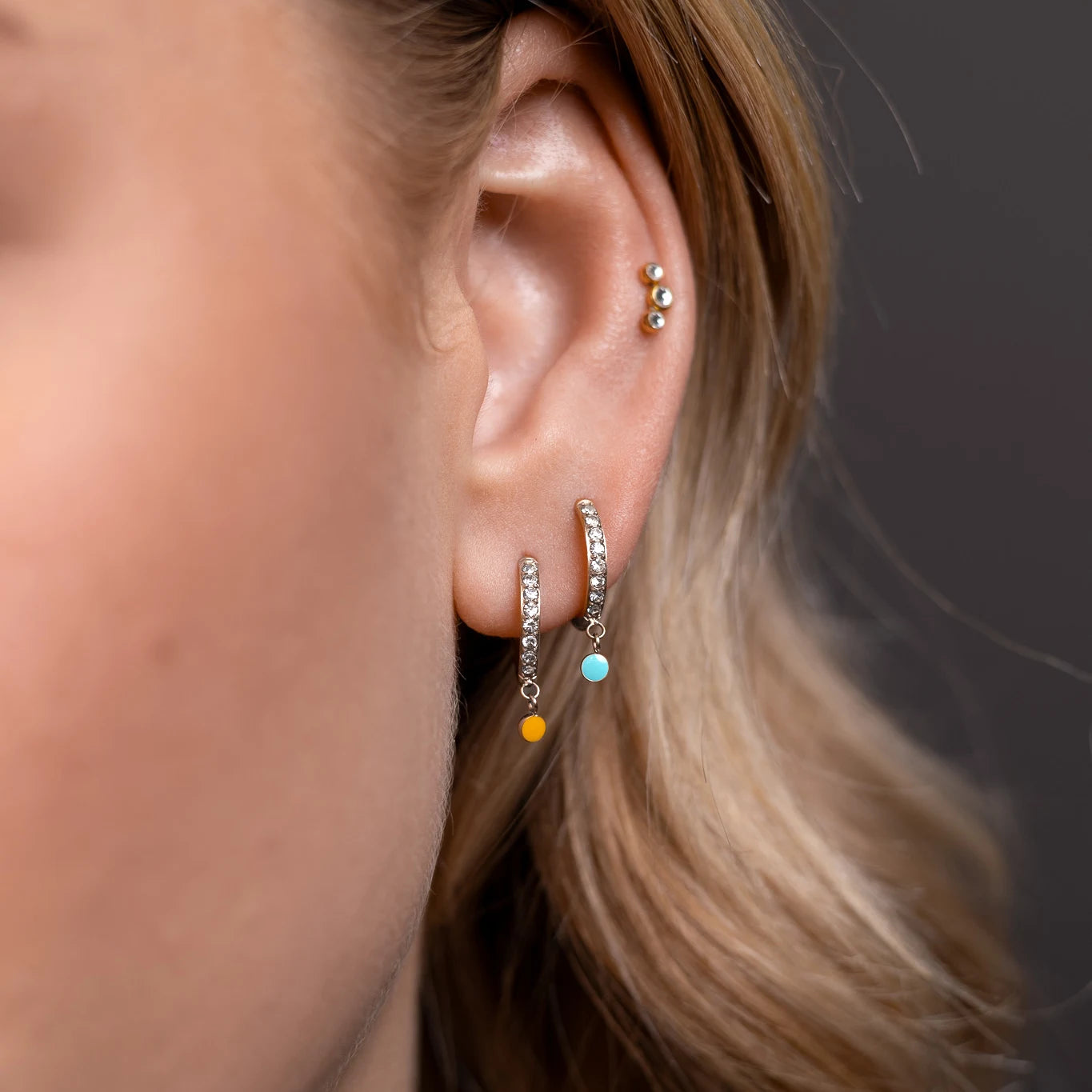 Hoop earrings DROPS | Silver